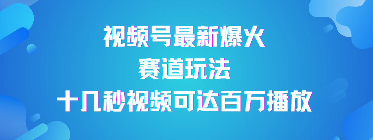 视频号最新爆火赛道玩法，流量巨大，视频制作简单，轻松月入数万-盈途副业网
