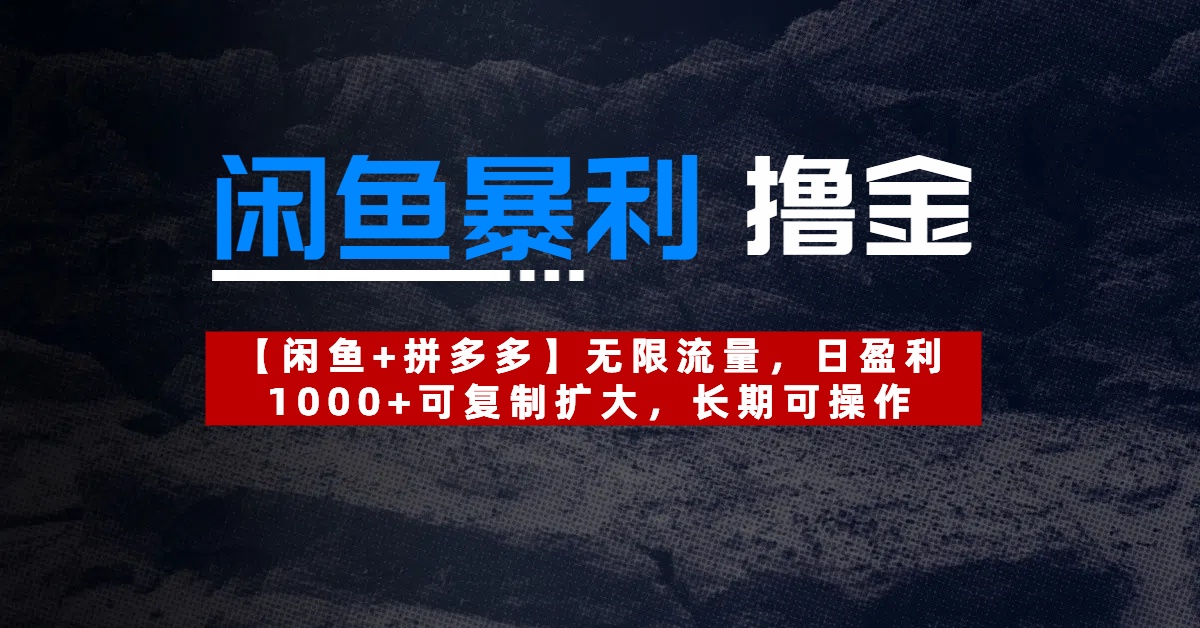 【闲鱼暴利撸金】无限流量，日盈利1000+可复制扩大，长期可操作-盈途副业网