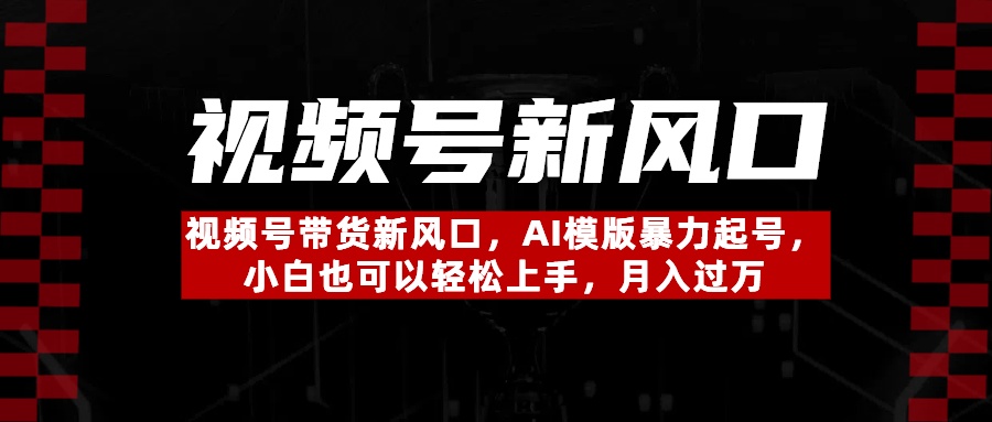 视频号带货新风口，AI模版暴力起号，小白也可以轻松上手，月入过万-盈途副业网