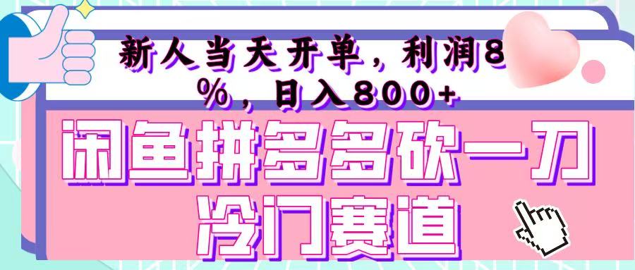 咸鱼拼夕夕砍一刀冷门暴力赛道，新人当天开单，利润百分之八十，日入 800+-盈途副业网