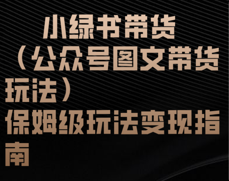 小绿书带货（公众号图文带货玩法）保姆级玩法变现指南-盈途副业网