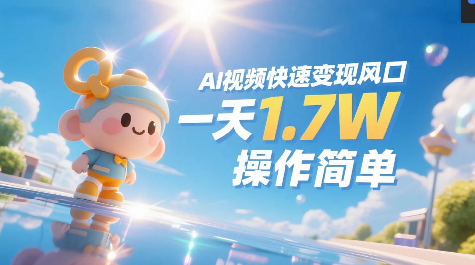 《Ai视频变现风口，一天1.7W，收入无上限，操作简单》-盈途副业网