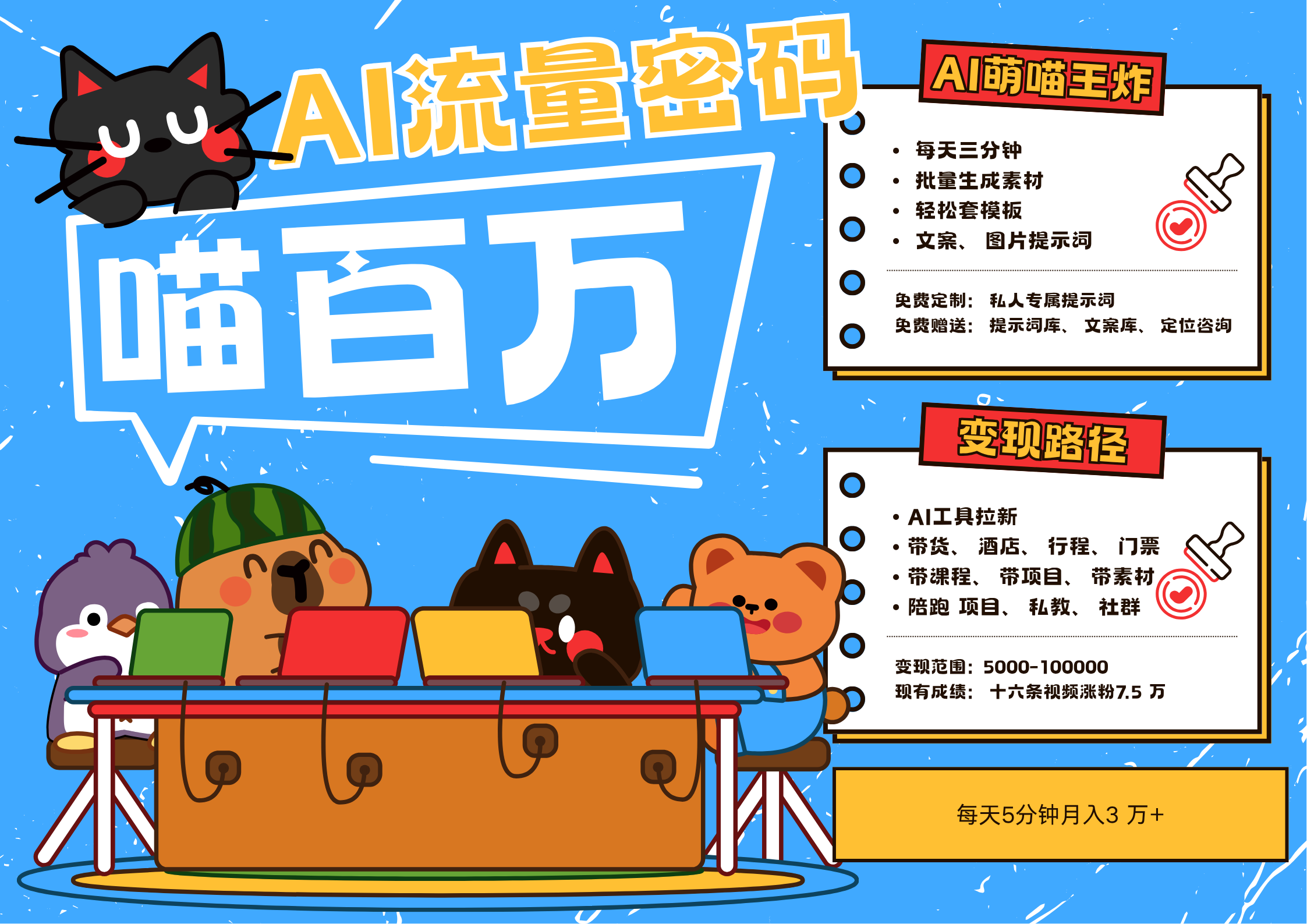 AI+宠物+旅行2025最火流量密码 轻松用AI宠物做文旅账号 可带货，带酒店，可以带行程，旅行社 小白三分钟学会 N种变现渠道 月入五位数  管道收益-盈途副业网