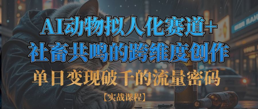 单日变现破千的流量密码,AI动物拟人化赛道+社畜共鸣的跨维度创作-盈途副业网