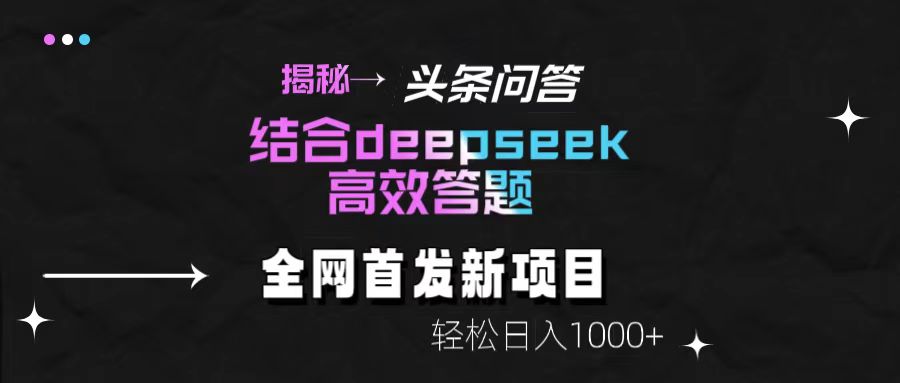 揭秘头条问答新玩法！结合deepseek高效答题，轻松日入1000+-盈途副业网
