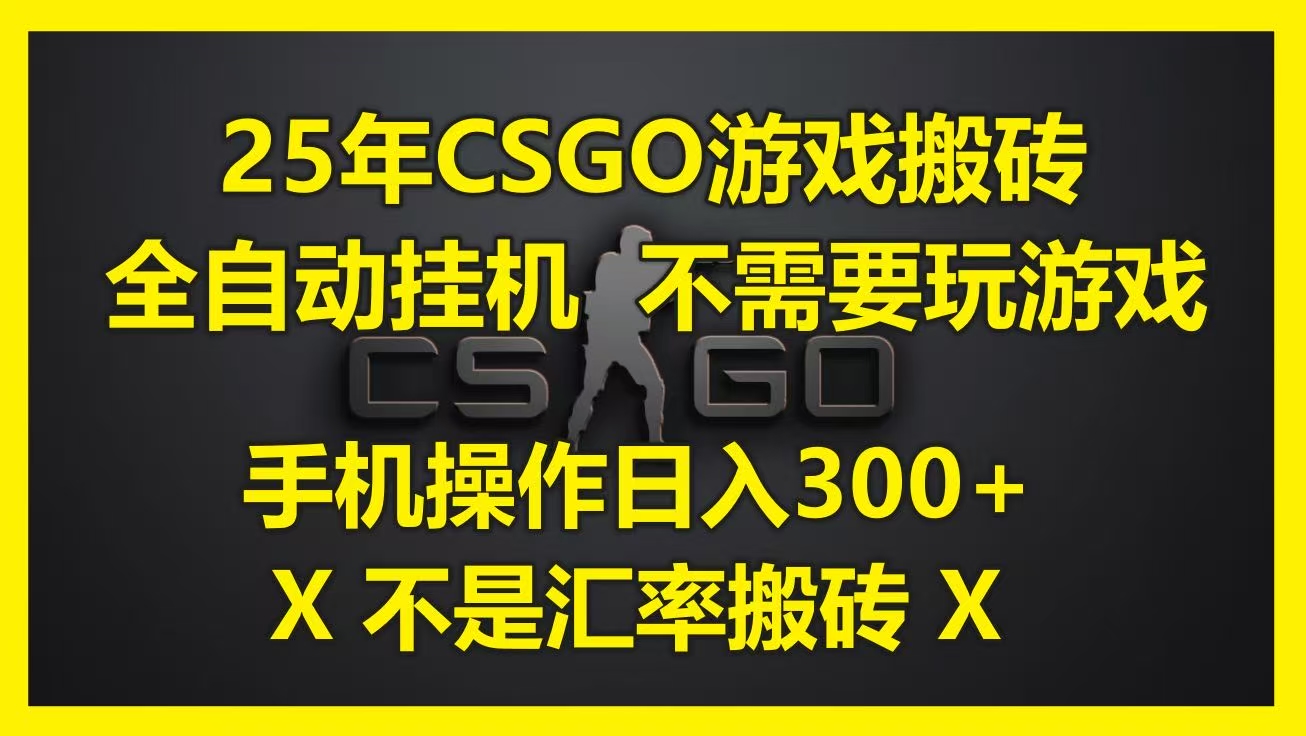 25年CSGO游戏搬砖，全自动挂机，不需要玩游戏，手机操作日入300+。(不是汇率搬砖)-盈途副业网