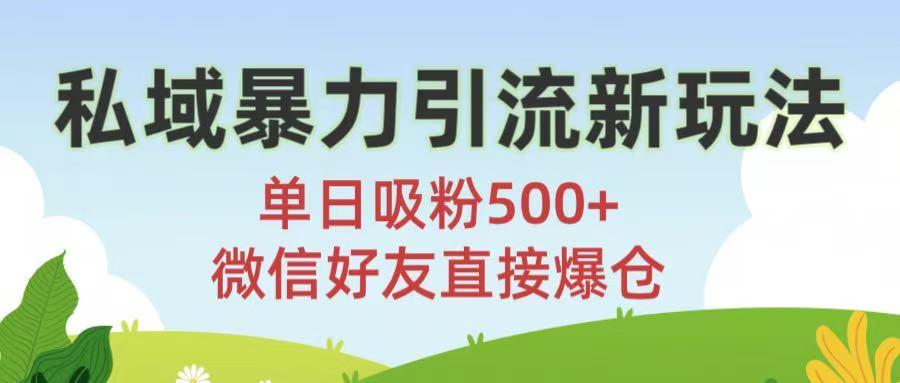 私域暴力引流新玩法!单日吸粉500+，微信好友直接爆仓-盈途副业网