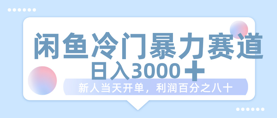 闲鱼冷门暴力赛道，一单 80%利润，新人轻松日入 1000+-盈途副业网