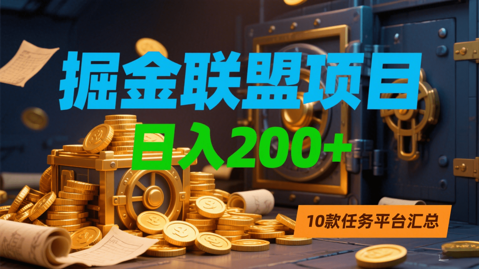 掘金联盟项目，日入200+，10款任务平台汇总-盈途副业网