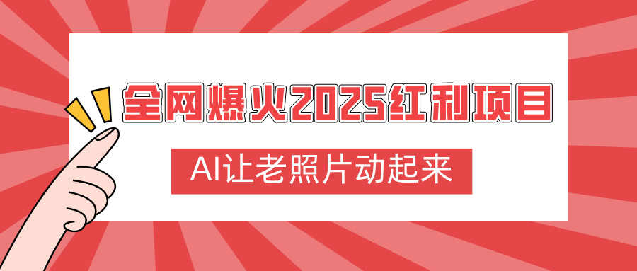全网爆火2025红利项目，AI让老照片动起来，新手也能快速上手-盈途副业网