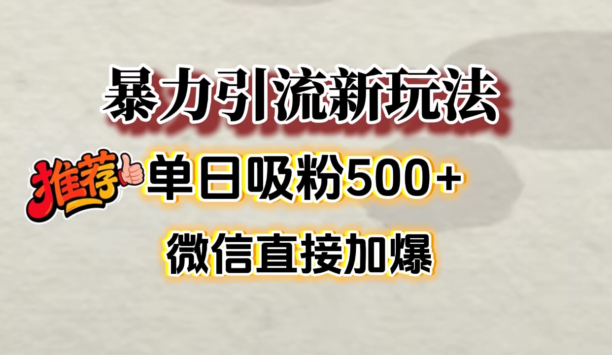 微信加爆的引流超级方法，单日吸粉500➕-盈途副业网
