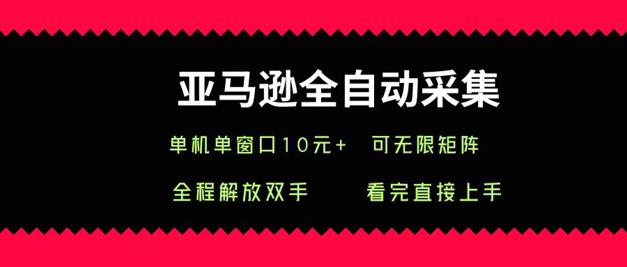 亚马逊全自动采集，单机单窗口一天10+，可无限矩阵去做-盈途副业网