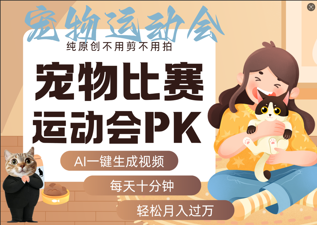 AI萌宠运动员跳水 射击  篮球  足球比赛   每天十分钟 附详细提示词文案库  代替做素材 卖提示词 卖虚拟资料  卖宠物产品 做宠物私人定制产品  带徒弟 带陪跑 卖课  创作者分成 月入5W+-盈途副业网