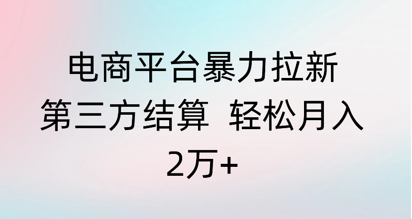 电商平台暴力拉新第三方结算 轻松月入2万+-盈途副业网