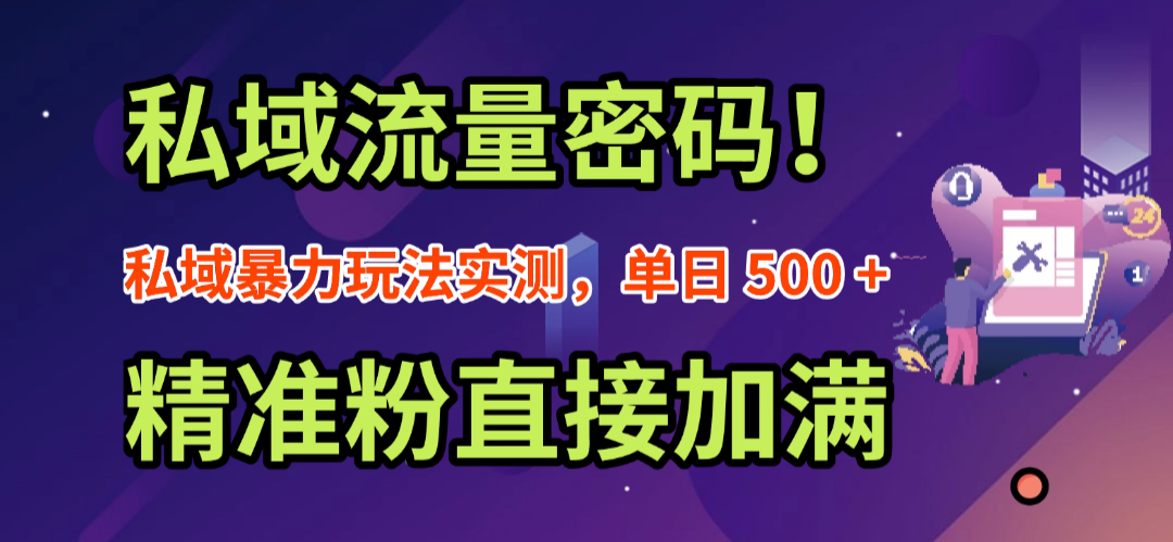 私域流量密码!私域暴力玩法实测,单日 500 + 精准粉直接加满-盈途副业网