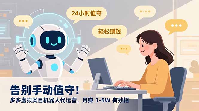 告别手动值守!多多虚拟类目机器人代运营,月赚 1-5W 有妙招-盈途副业网