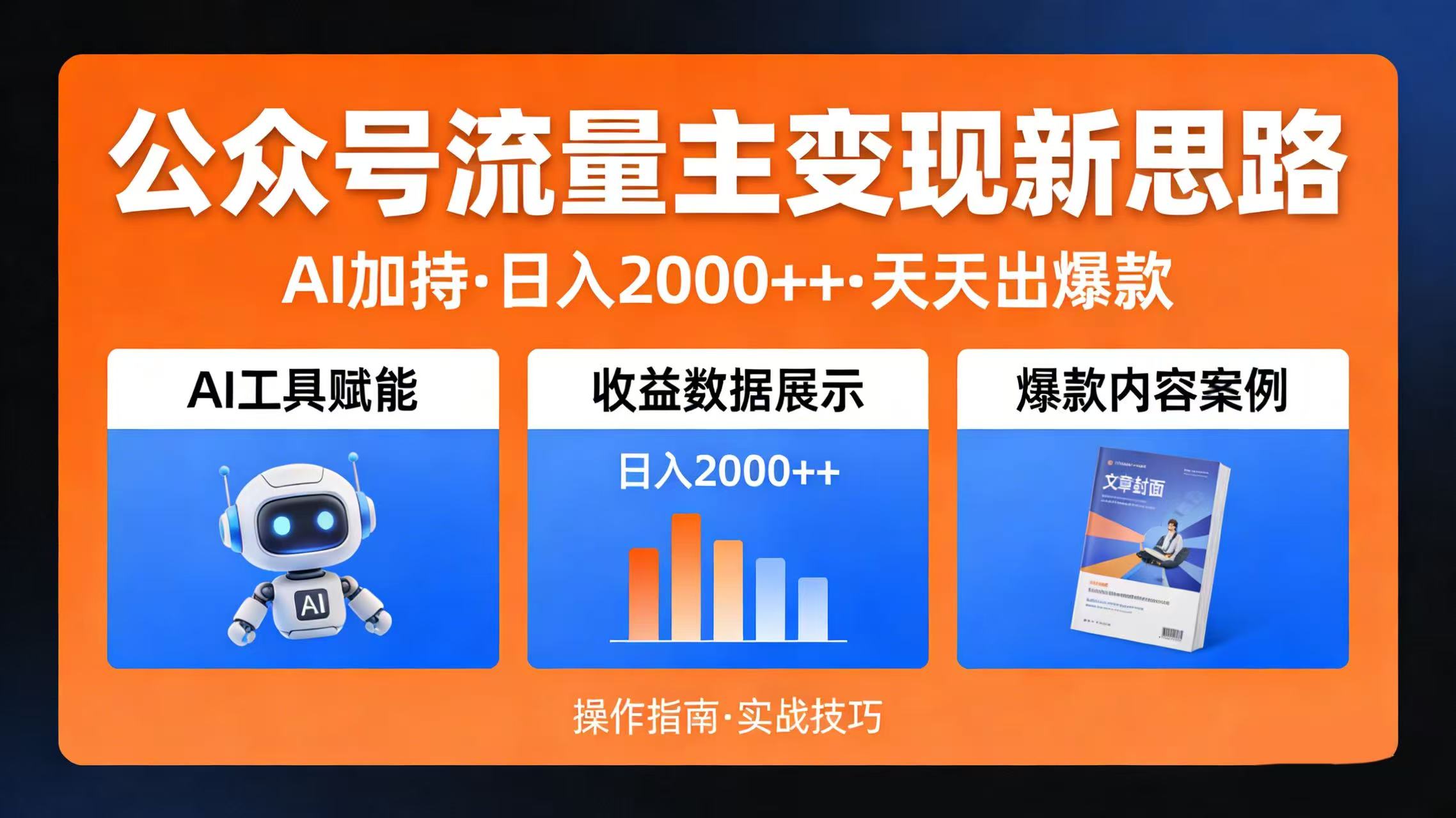 公众号流量主变现新思路:AI 加持,日入 2000++ 天天出爆款-盈途副业网