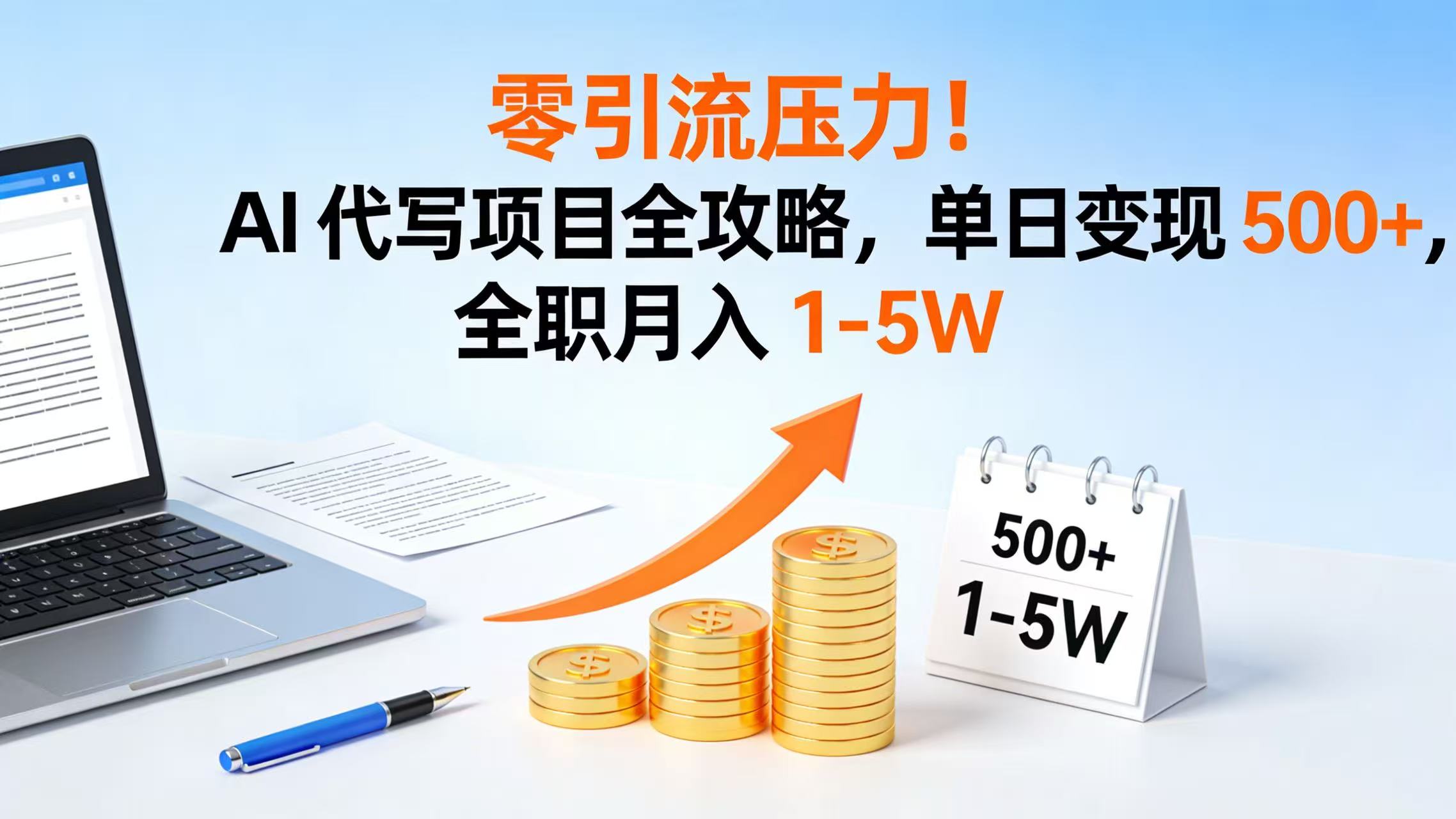 零引流压力!AI 代写项目全攻略,单日变现 500+,全职月入 1-5W-盈途副业网