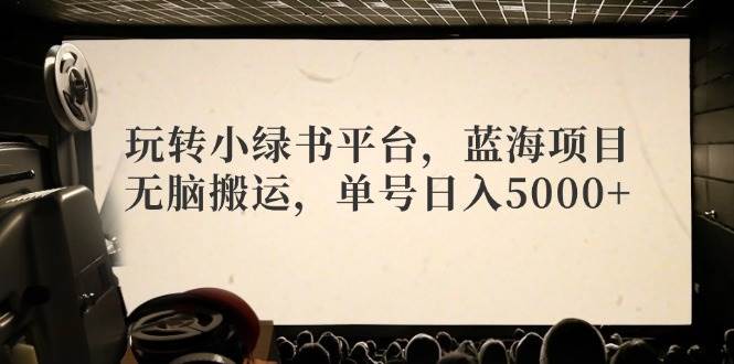 玩转小绿书平台，蓝海项目，无脑搬运，单号日入5000+-盈途副业网