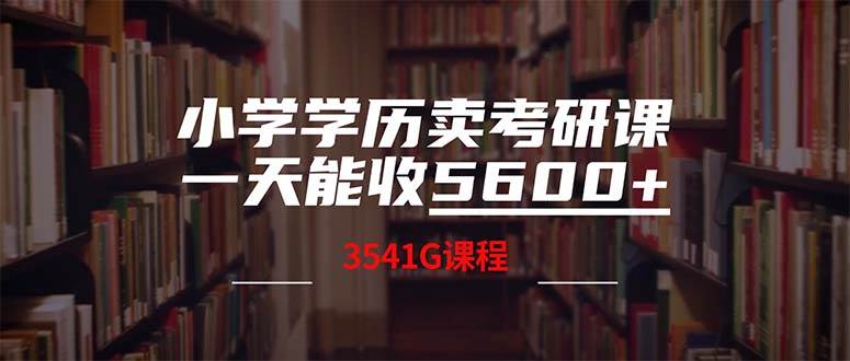 小学学历卖考研课程，一天收5600（附3580G考研合集）-盈途副业网